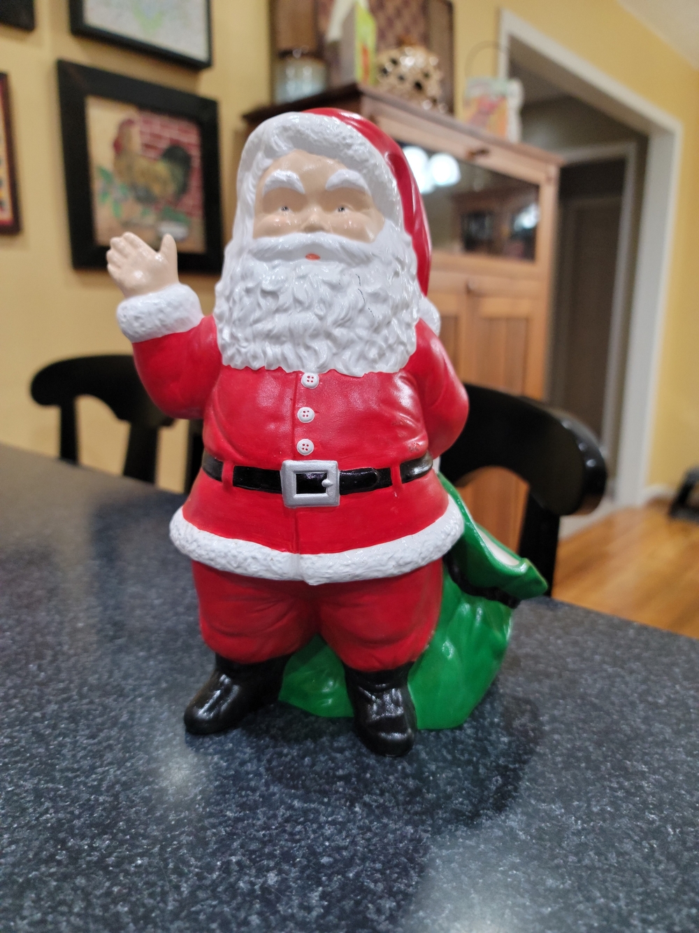 Vintage 1970s hand-painted ceramic Santa Claus